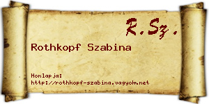 Rothkopf Szabina névjegykártya